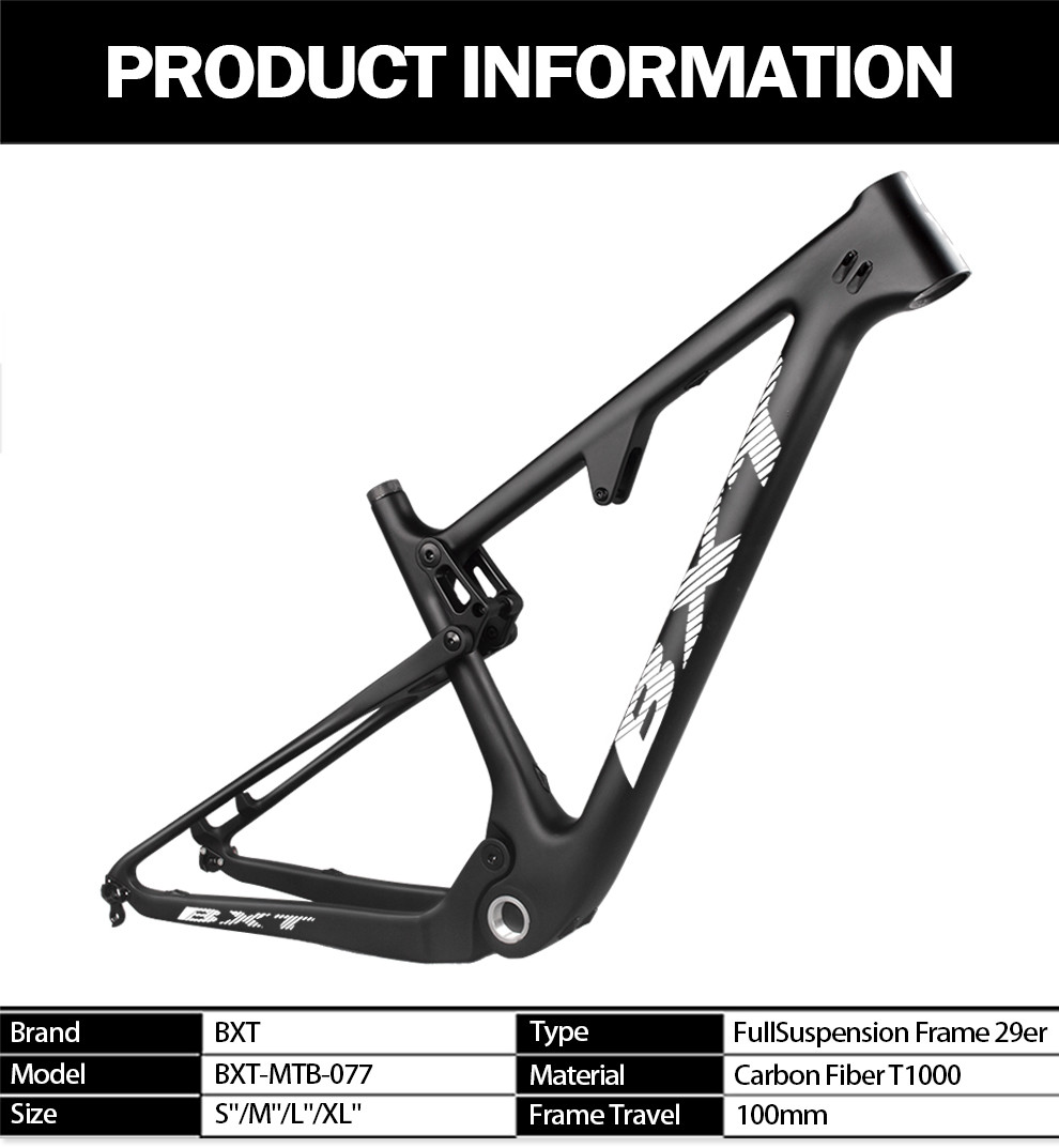 XC Carbon Mountain Bike Frame  Mtb Full Suspension 29 Disc Brake