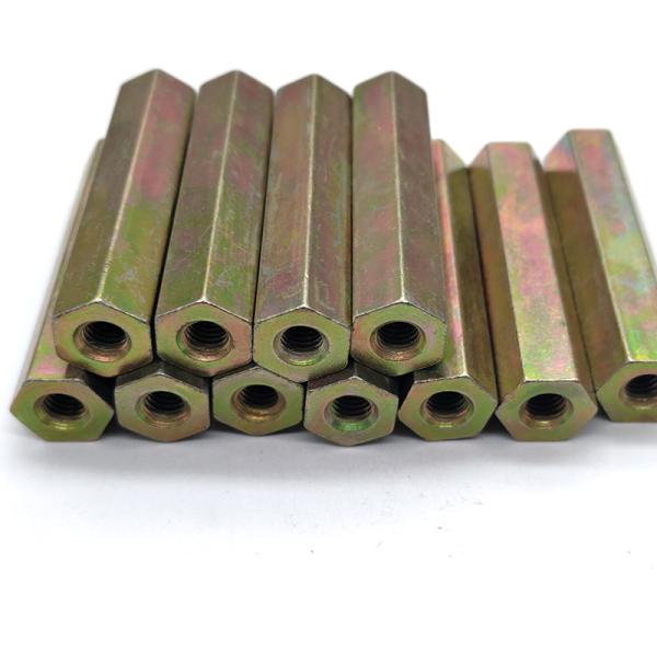 Zinc - Plated Colorful Hexagonal Long Nuts, Through - Hole Extended Connector Nuts, Hardware Fastening Accessories