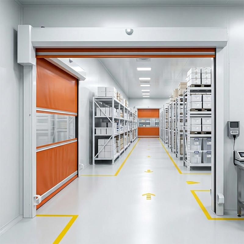 2.5m/s Hygienic Rapid Door with Silver-Ion Antibacterial Coating for ISO 14644 Compliant Environments