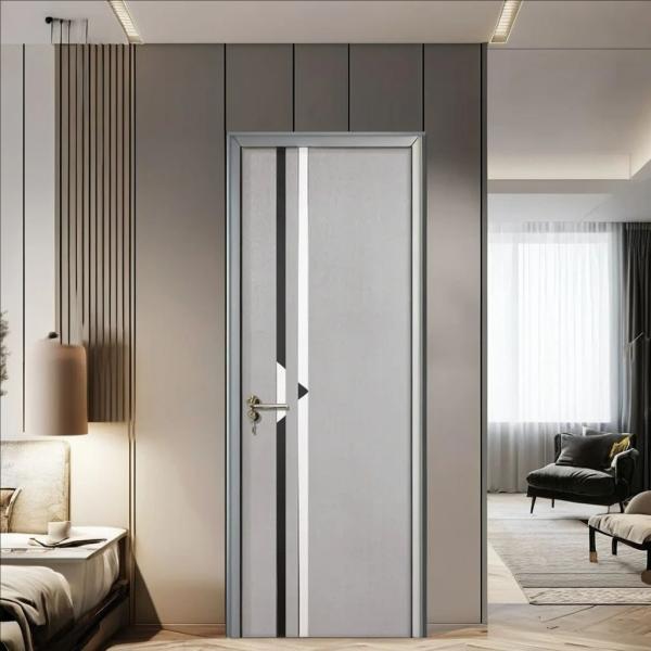 Solid  WPC Hollow Doors  Smooth Surface Customizable Size
