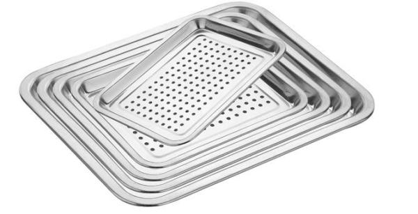 Food Grade Perforated Baking Tray Stainless Steel Material With Round Hole