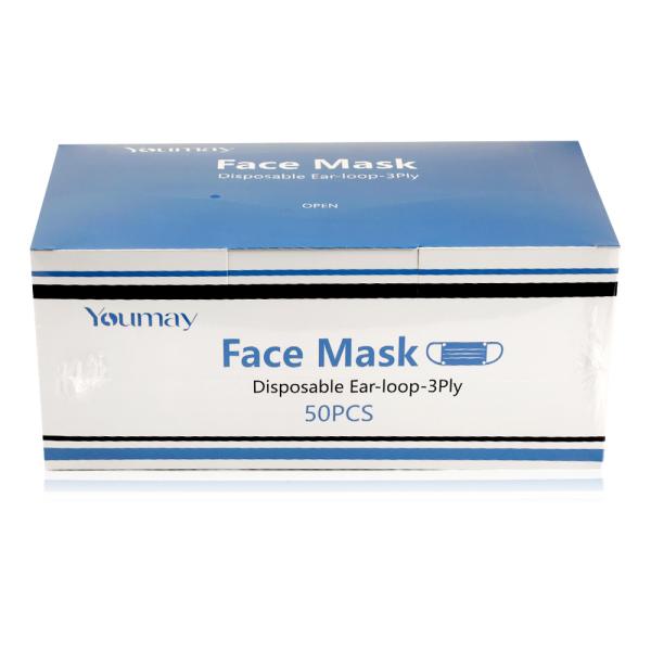 Manufacturer CE FDA in stock earloop anti dust virus Non-woven 3-ply disposable face mask