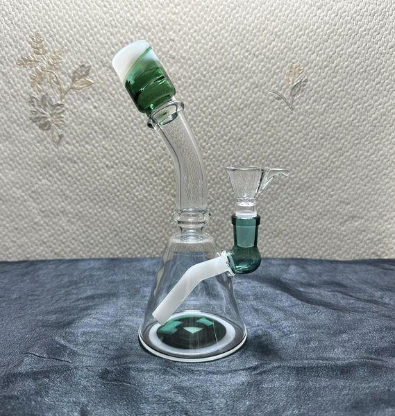 Custom 16 Inches Percolator Glass Water Bongs 8mm Thickness With Black Downst