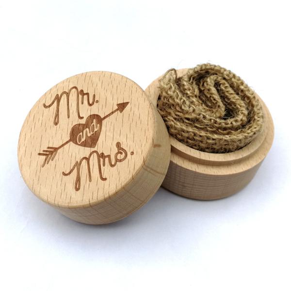Small Wood Ring Box for Beautifully Proposing Marriage Handmade Beech and Walnut