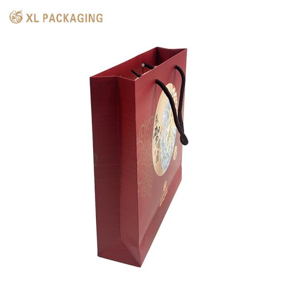 XL Packaging Eco Friendly Color Single Bottle Cardboard High Grade Packing Custom Logo Recycled Gift Wine Carrier Tote Bag