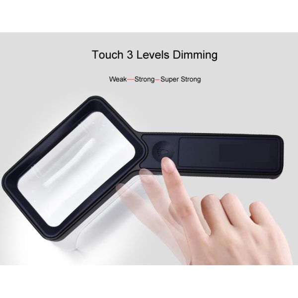 3X Handheld Screen Magnifier LED Light Book Reading Maintenance Identification Collection Jewelry Antique Foldable Desktop