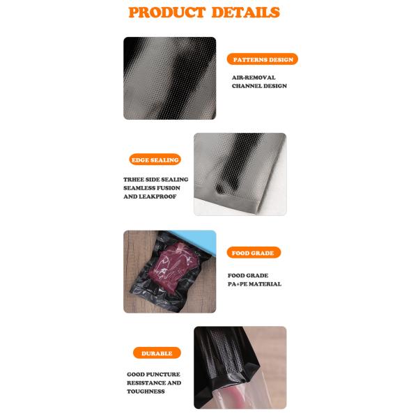 BPA Free Sous Vide Plastic Pouch Bags Reusable Leakproof Food Saver
