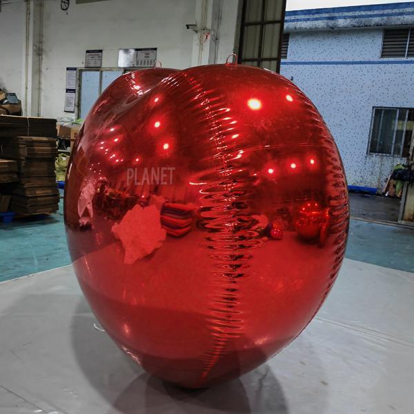 Customized Colorful Inflatable Heart Mirror Ball Hanging Mirror Sphere Balloon For Wedding Decoration