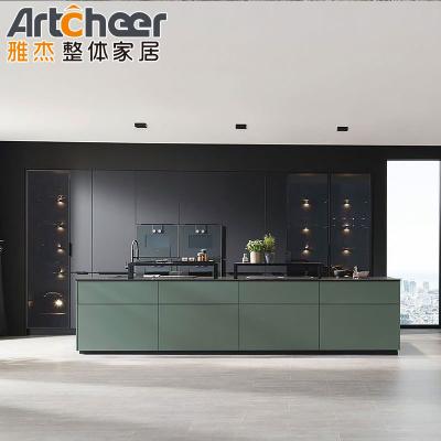 Preparado construído em forma de armário de cozinha com E0 material de grau de mármore bancada nas Filipinas