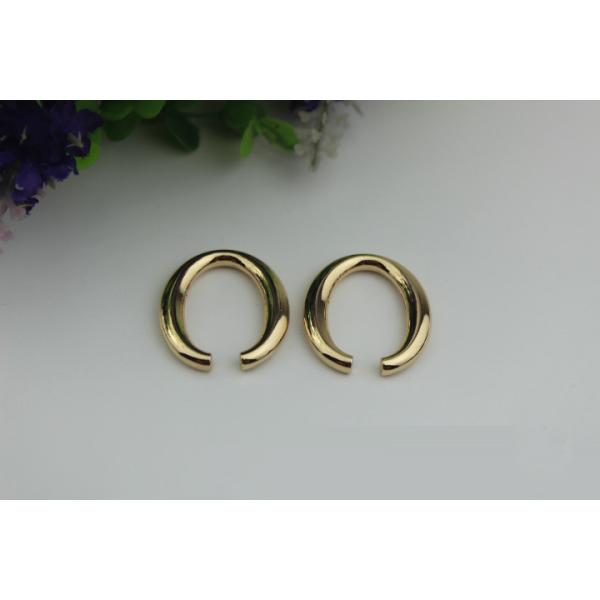 Handbag Accessories Zinc Alloy Open Oval Shape Light Gold Metal Ring Buckles Design