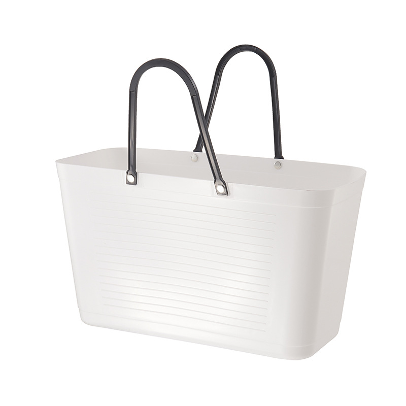 Multifunctional Plastic Portable Storage Soft Basket Bathroom Laundry Blue Sundries Handbasket Shopping Basket