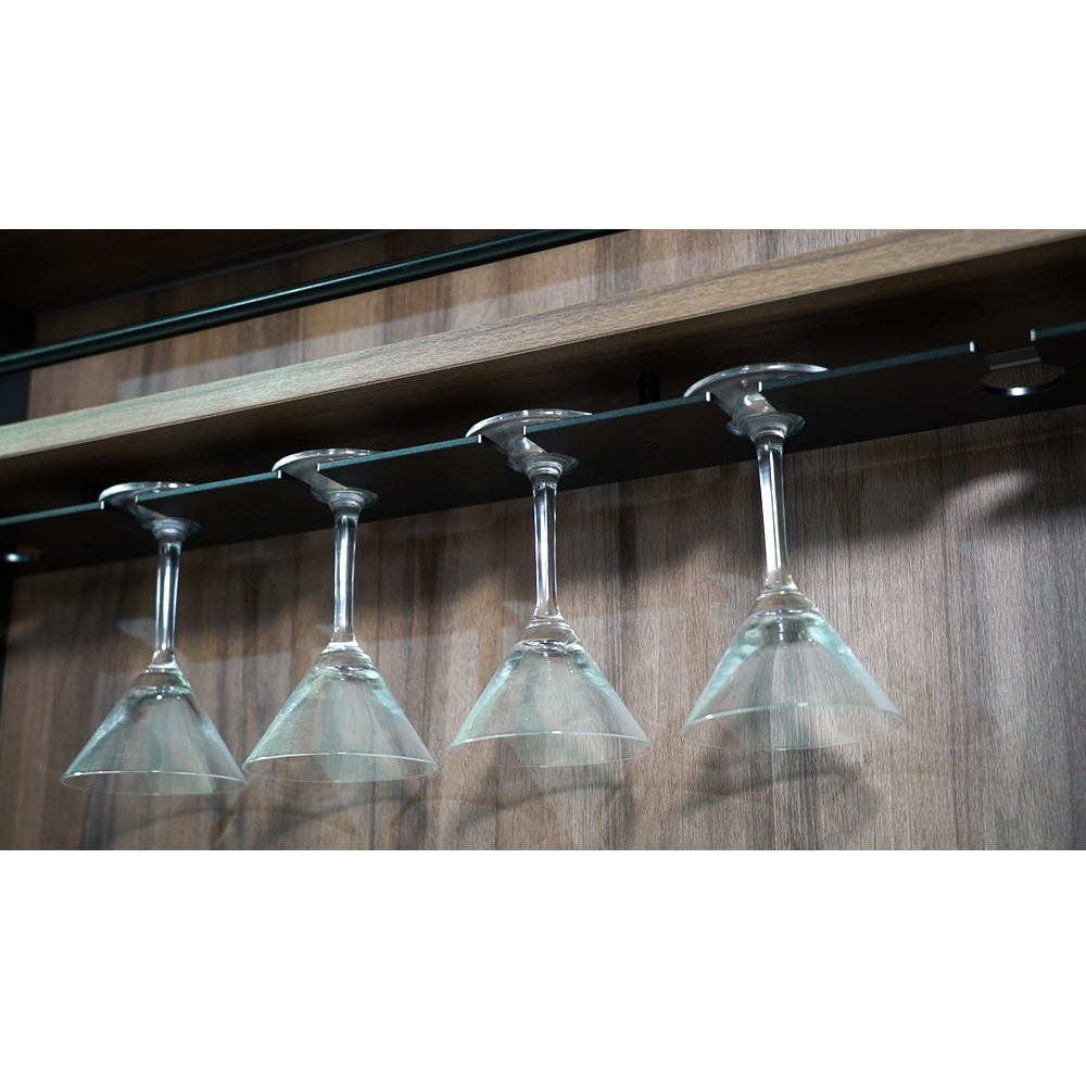 Italy Style Cabinet Aluminum Wood Storage Holders & Racks for Kitchen Wine Display Bar Cabinet