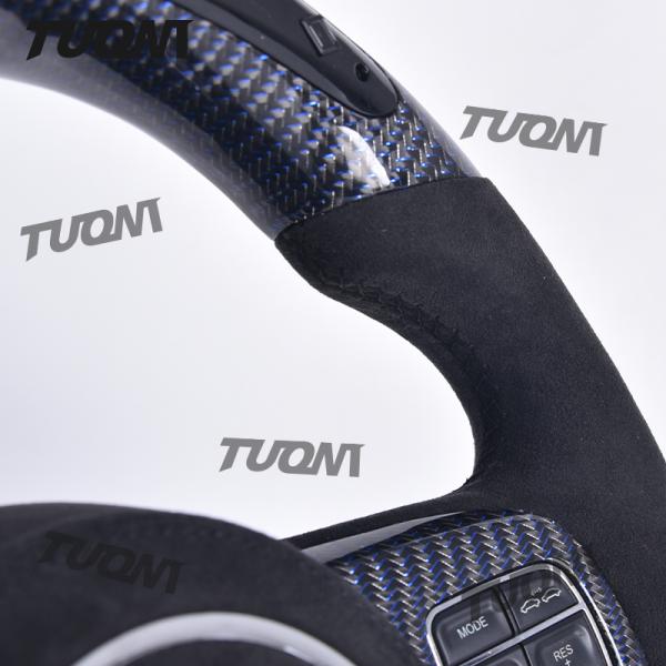 Custom Dodge Steering Wheel made of Carbon Fiber with 100% Fit Dodge Logo Emblem Leather Grip