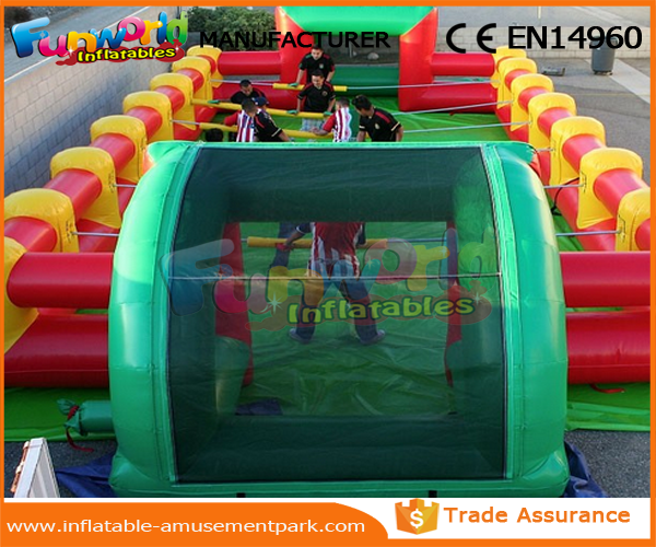 Оборудование футбольного матча крупного плана футбольного поля брезента ПВК оранжевое раздувное