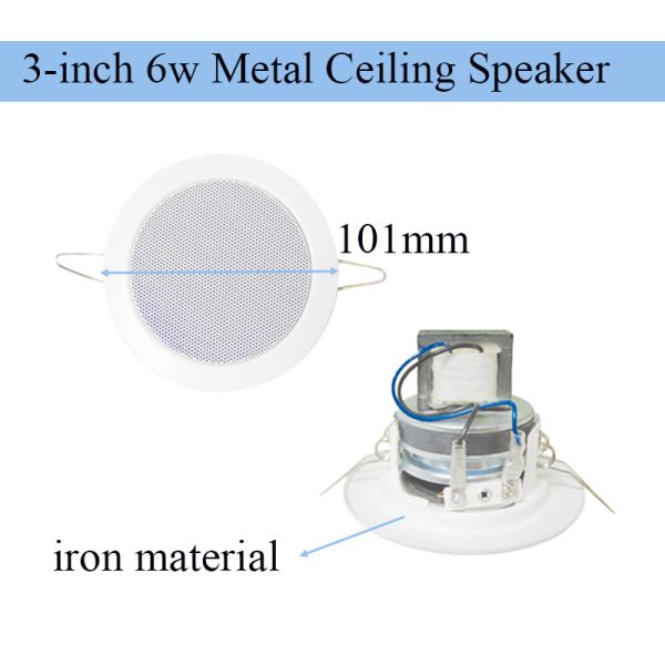 3-inch Economical Ceiling Speaker 6W Iron Material Sound Elegant Design OEM ODM for Office Hotel