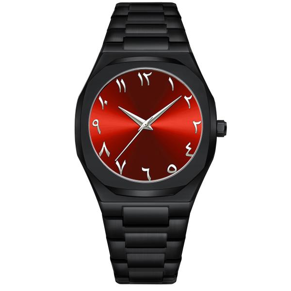Luxury Business Black Alloy Band Arabic Dial Watches for Men Custom Logo