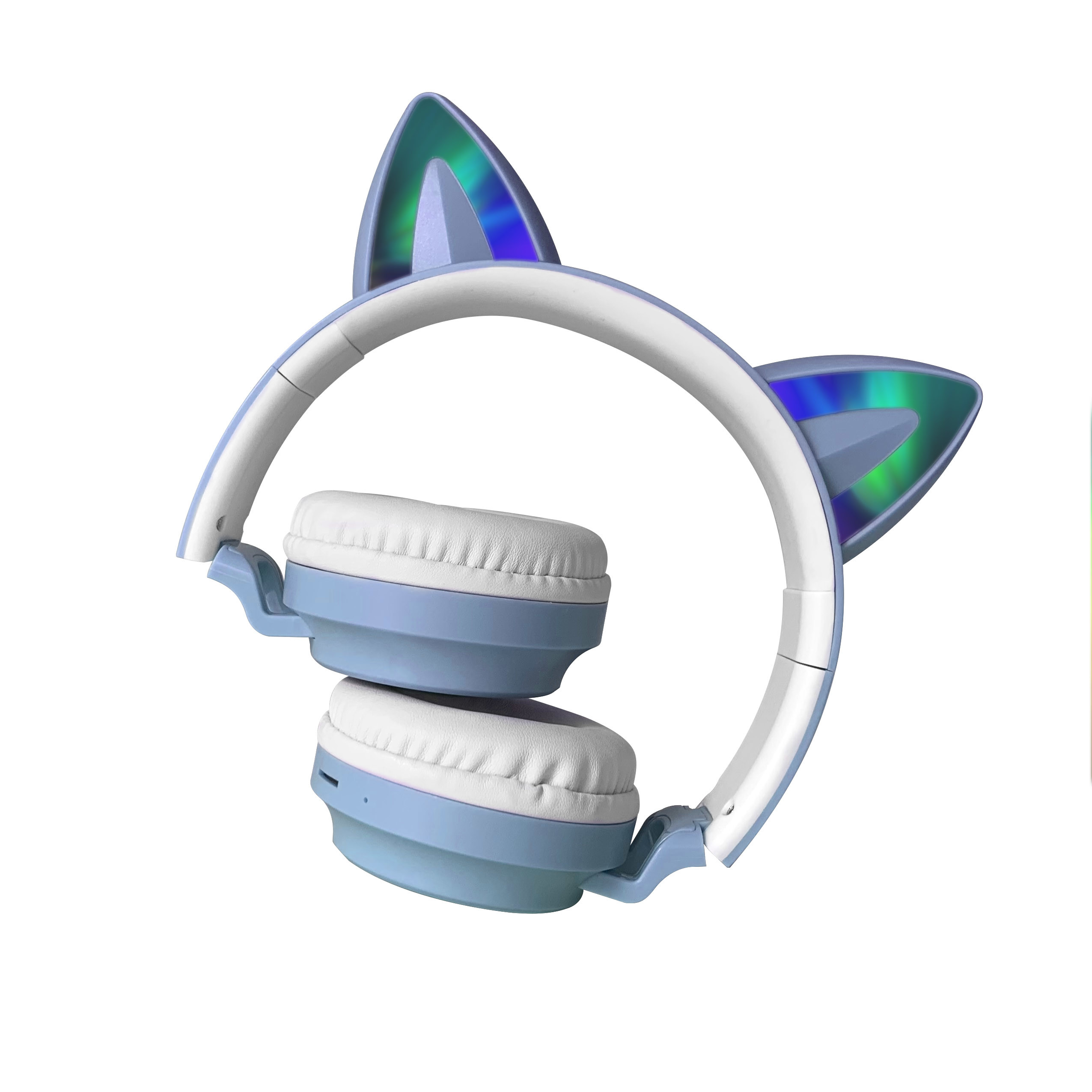 Наушники bluetooth уха кота OEM беспроводные складные с микрофоном света RGB