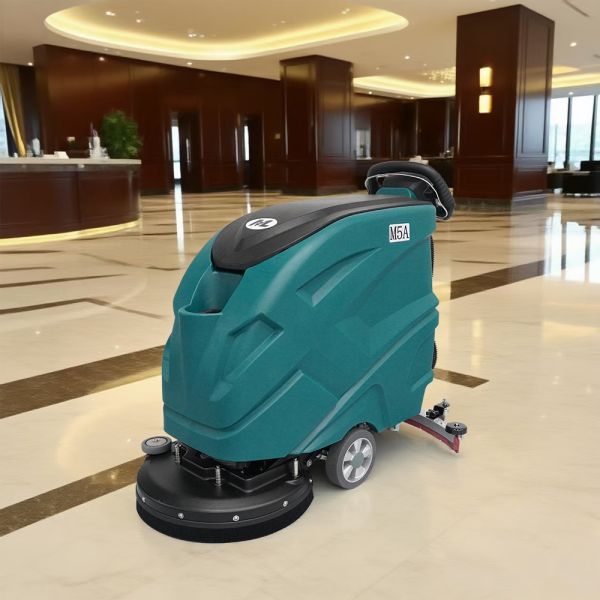 Manual Walk Behind Floor Scrubber Cordless Commercial Drier Mop For Logistic Center