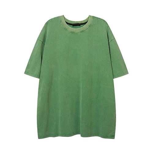 2022 100% Pure Cotton Trend Unisex Dark Loose Round Neck Short Sleeve T Shirt