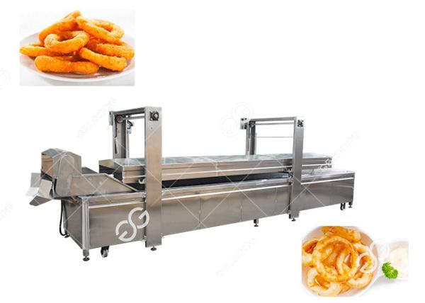 Gas Heating Onion Ring Automatic Fryer Machine Continuous Onion Fryer Equipment