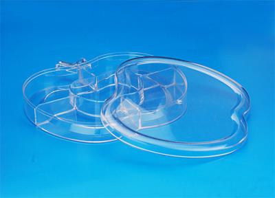 Transparent Round Plastic Food Containers Food Grade PS Material Crown Lid Sealing