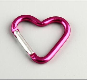 Heart Shaped Assorted Color Aluminum Carabiner Aluminum Snap Hook