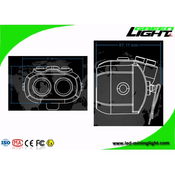 15000lux Brightness LED Miners Cap Lamp TPV Material 10.4Ah Panasonic Battery Pack
