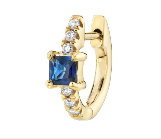 925 Sterling Silver Mini Gold Plated Baguette Hoop Huggie Earrings для женщин Ювелирные изделия