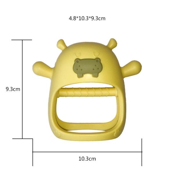 Le bébé Teether de silicone a adapté l'hippopotame aux besoins du client ne laissent jamais tomber Diy Bpa fait main libre