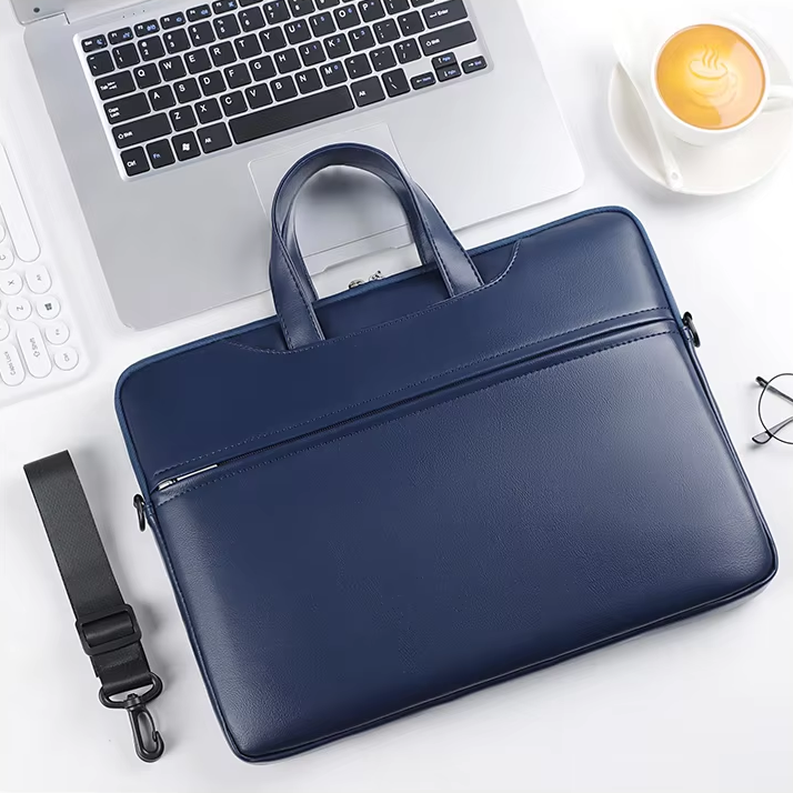 For Laudtec 13/14 Inch PU Leather Laptop Shoulder Bag Waterproof Lightweight Briefcase Large Capacity Business for Men Women Wholesale OEM/ODM/Private Label