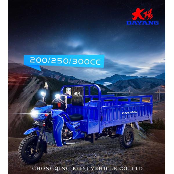 Motocicleta de carga de tres ruedas de 250 cc con tipo de carrocería abierta y capacidad de carga útil ≥ 400 kg