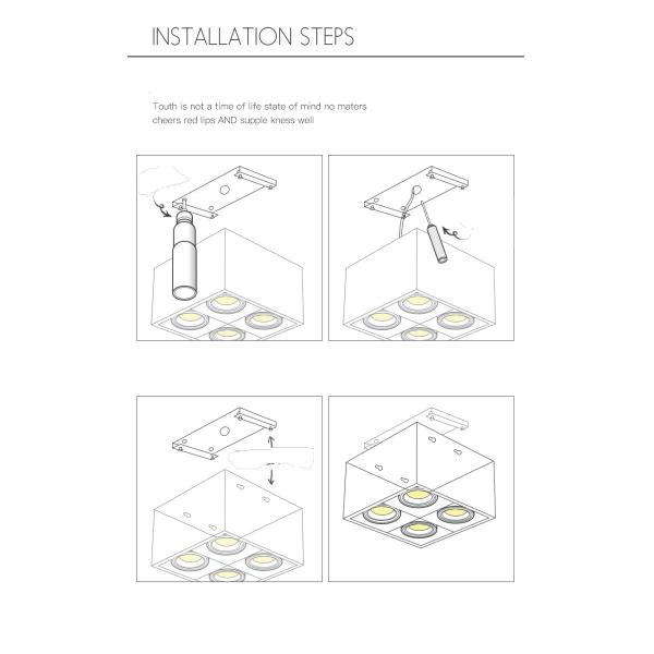 Square 200x200mm LED Ceiling Spotlight Surface Mounted