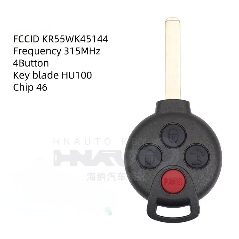 Mercedes Benz Smart Fortwo 4 Button 315MHz Remote Key Fob PCF7941