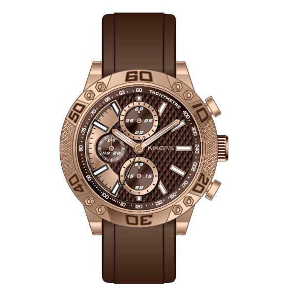 3ATM Men Silicone Strap Watches With Eco - friendly Rubber Strap