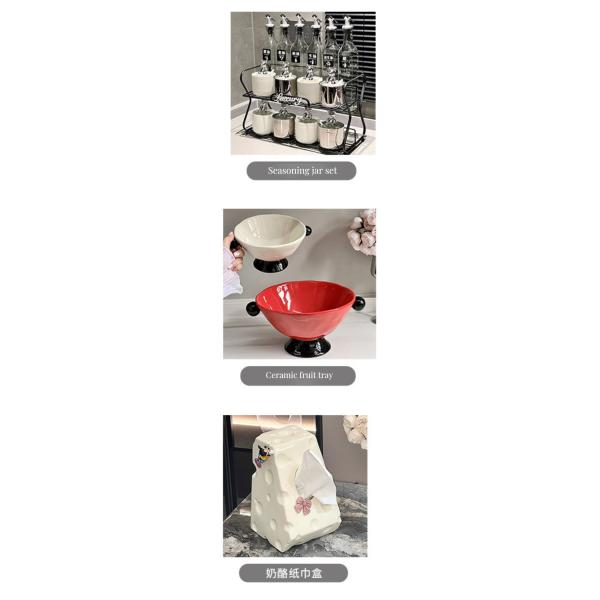 Stainless Steel Lid and Printed Features White Ceramic Noodle Bowl for Kitchen Storage