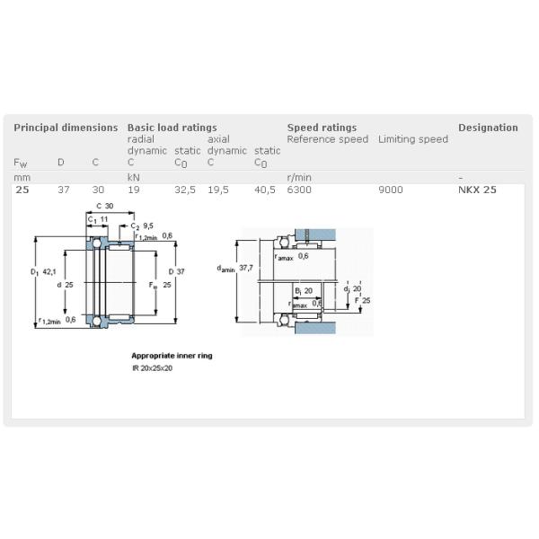 Double Row  NKX25 Combined Thrust Needle Roller Bearings Series for Machinery