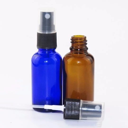 Amber Clear Blue Green Boston Round Bottles Spray Cap for hand sanitizing spray