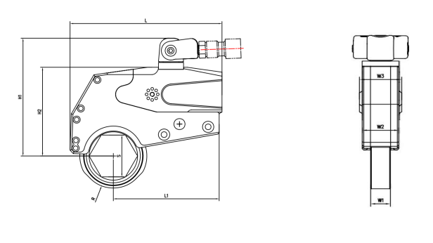 175Nm-1966Nm Low Profile Hydraulic Torque Wrench SMTXD-2 Series