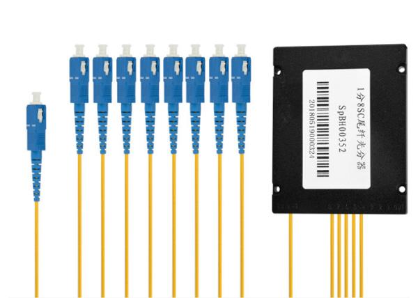 1x8 Box plc fiber optic splitter, g657A1, LSZH, fiber optic splitter box