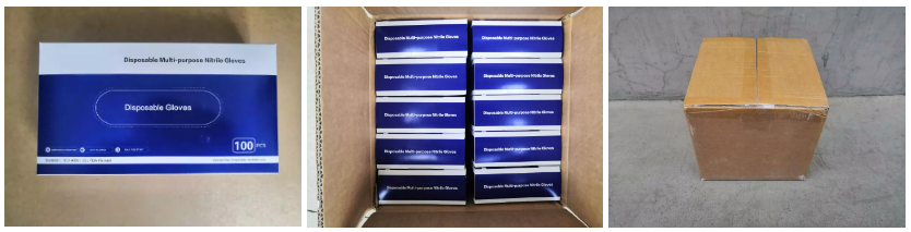 Pre Powdered Ambidextrous  Hardy Nitrile Disposable Gloves Easy Donning