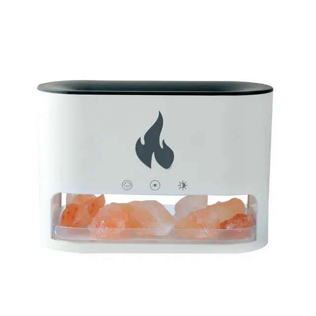 250ml USB Volcano 3D Flame Fire Himalayan Salt Stone Lamp Humidifier Aroma Scent Essential Oil Diffuser for Home Gift