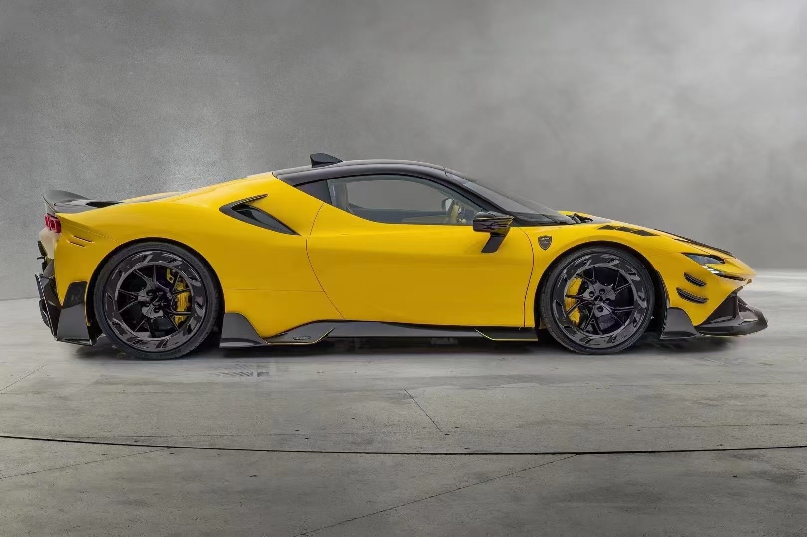 SF90 Ferrari Body Kit MSY Style Carbon Fiber Rear Bumper Lip Spoiler Side Skirt