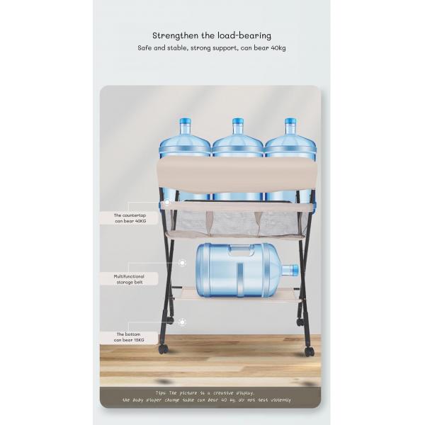 Modern Baby Changing Table  Station With Wheel And Thickened Steel Pipe Oxford Cloth