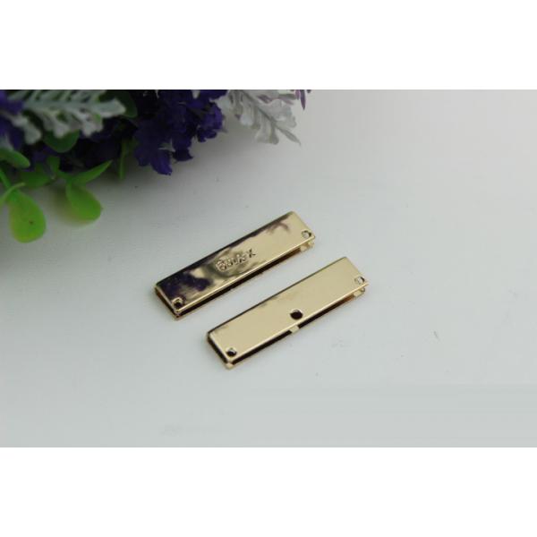 Custom letter logo light gold 40*10 mm decorative corner protector for handbag