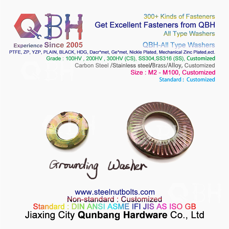 Конусность весны QBH DIN127 F959 DIN434 DIN436 NFE25-511 заземляя Serrated пружинные шайбы двойного замка собственной личности створки