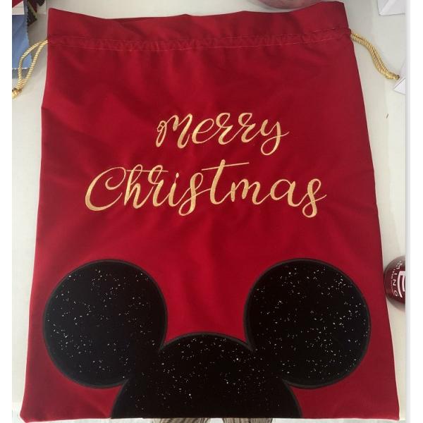 Custom Giant Xmas Bag Red Velvet Drawstring Christmas Santa Sack with Customized Logo