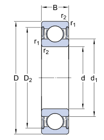 радиальный глубокий шарикоподшипник паза 6302 2рс для приспособления точности вала 12мм малошумной