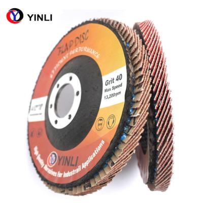 60 vermelho brilhante da polegada 125mm do disco 5 de Grit Flap Disc Curved Flap do grão 120 do grão 80