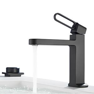 Black Brass Basin Zinc Alloy Faucet Bathroom Mixer Tap Hot And Cold Water