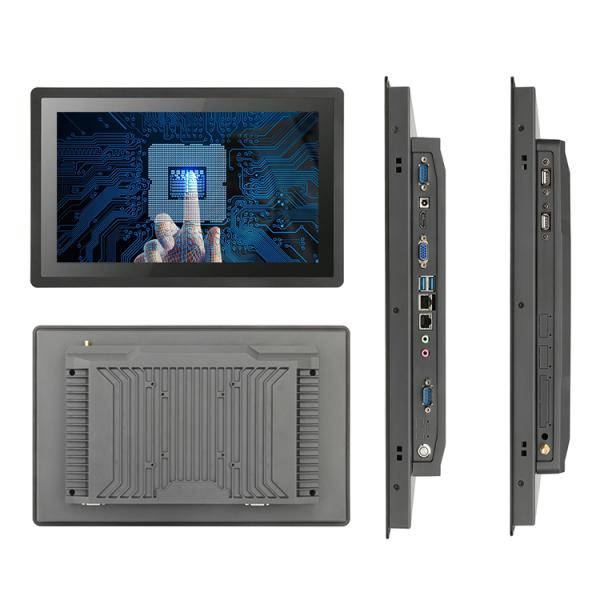 PC industrial sin ventilador con pantalla táctil FHD de 21,5 pulgadas
